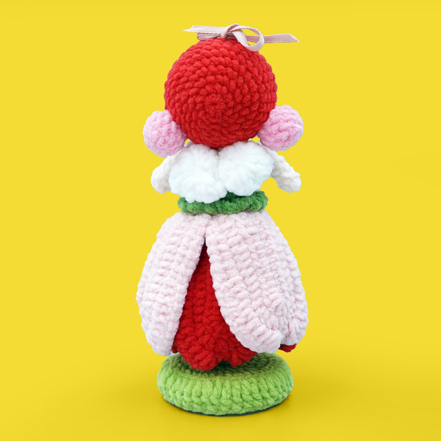 Red Flower Girl Doll Crochet Knitting Stuffed Kit