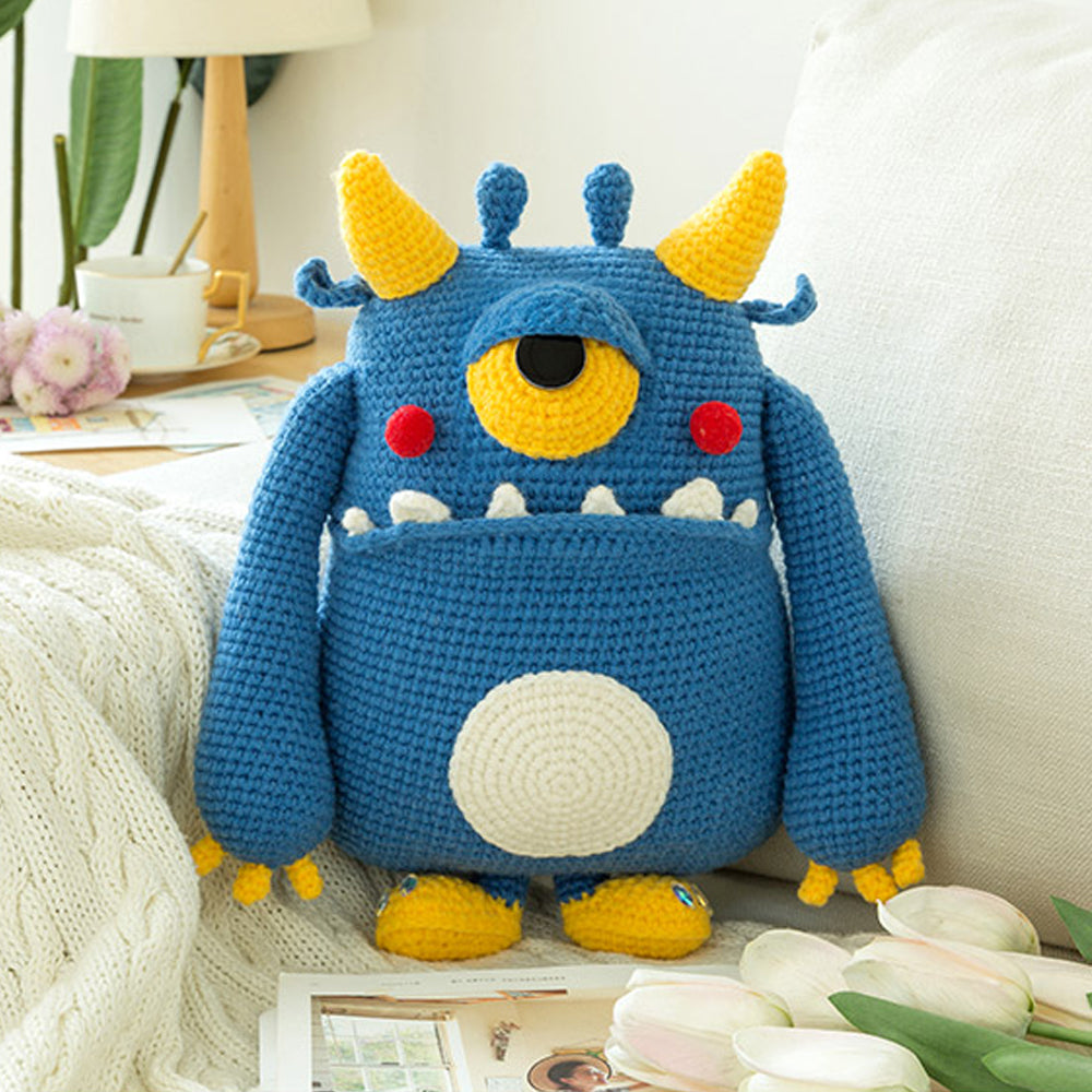 Crochet Kit for A Cute Amigurumi Animal Monster Pillow Blanket Toy