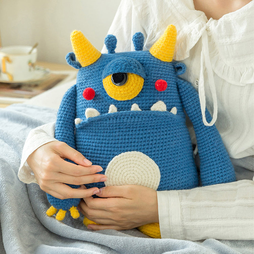 Crochet Kit for A Cute Amigurumi Animal Monster Pillow Blanket Toy